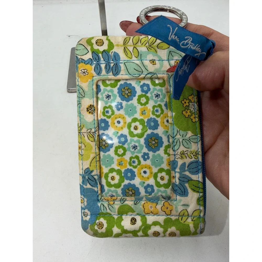Vera Bradley Zip ID Case Card Holder Wallet Key Ring Blue Rhapsody (retired)